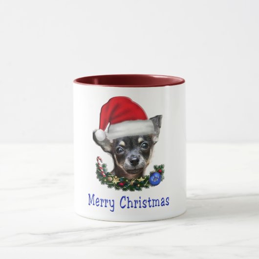 Mok kerstkoffie bij Chihuahua (Midden)