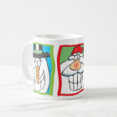 Mok kerstman, rendier en Snowman Cartoon (Voorkant links)
