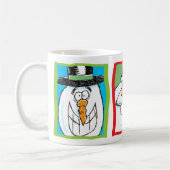 Mok kerstman, rendier en Snowman Cartoon (Links)