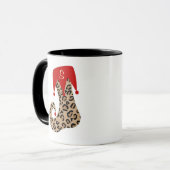 Mok kerstmonogram luipaard stoppen (Voorkant links)