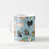 Mok kerstpomeranians koffie (Voorkant links)
