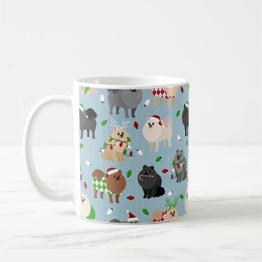 Mok kerstpomeranians koffie (Links)