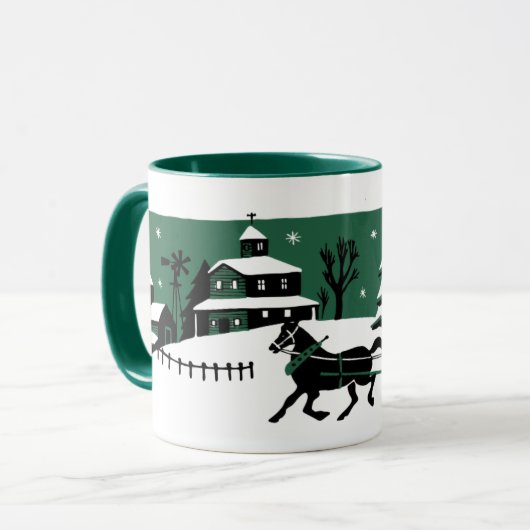 mok kerstsneeuwscène uit 1940 (Voorkant links)