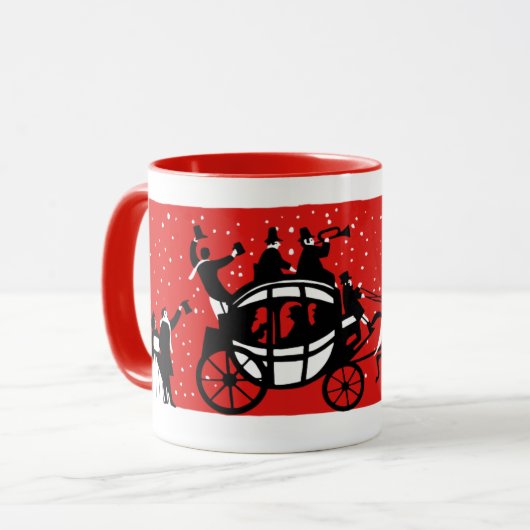 mok kerstsneeuwscène uit 1940 (Voorkant links)