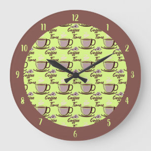 Mok Keukenkeuken koffiebeker met Retro Coffee Grote Klok