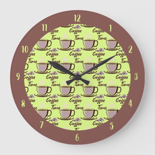 Mok Keukenkeuken koffiebeker met Retro Coffee Grote Klok (Voorkant)