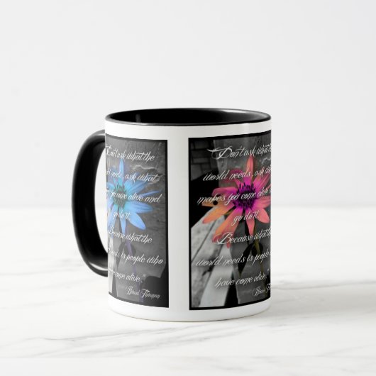 Mok kleur zonnebloemen "Ga het doen" Citaat (Voorkant links)