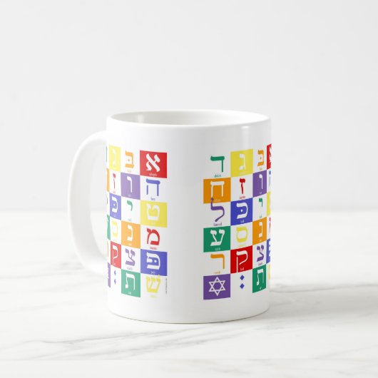 Mok Kleurblok Aleph Bet (Voorkant links)