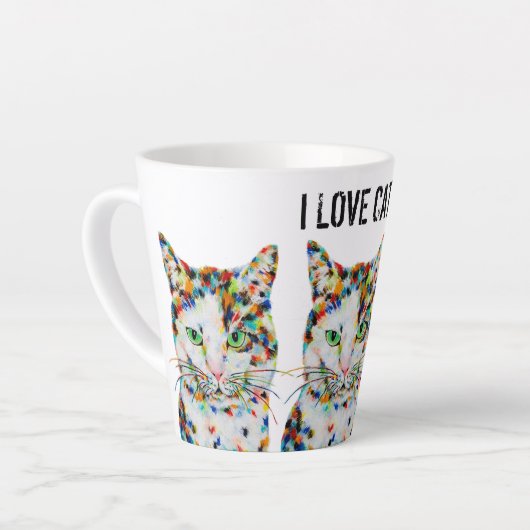 Mok kleurrijke kattenlatte (Linkerhoek)