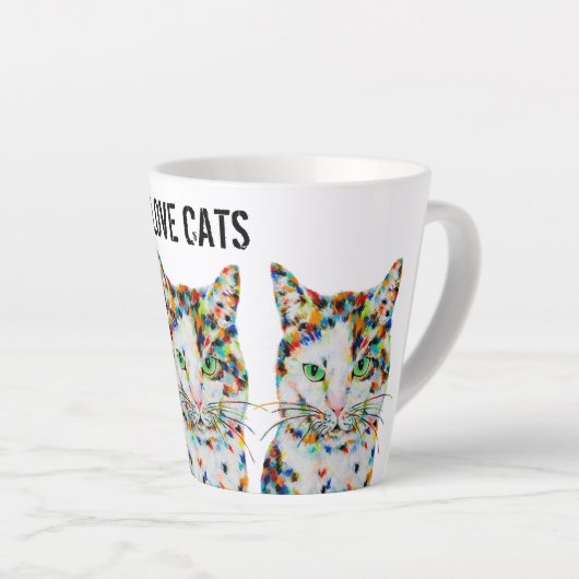 Mok kleurrijke kattenlatte (Rechterhoek)