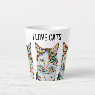 Mok kleurrijke kattenlatte
