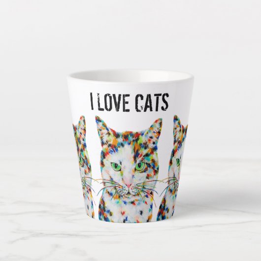 Mok kleurrijke kattenlatte (Voorkant)