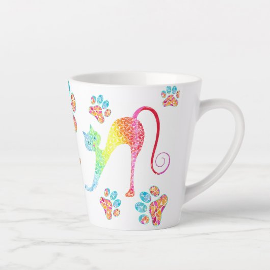 Mok kleurrijke kattenlatte (Rechts)