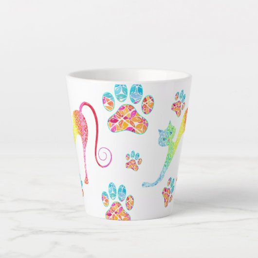 Mok kleurrijke kattenlatte (Voorkant)