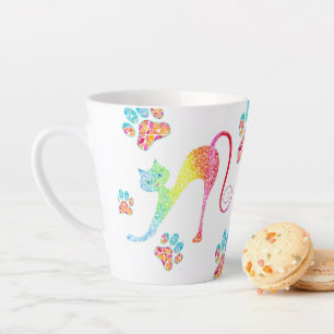 Mok kleurrijke kattenlatte