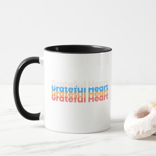 Mok kleurrijke Typografie Groot hart (Met donut)