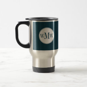 Mok kobalt Pinstripe Monogram