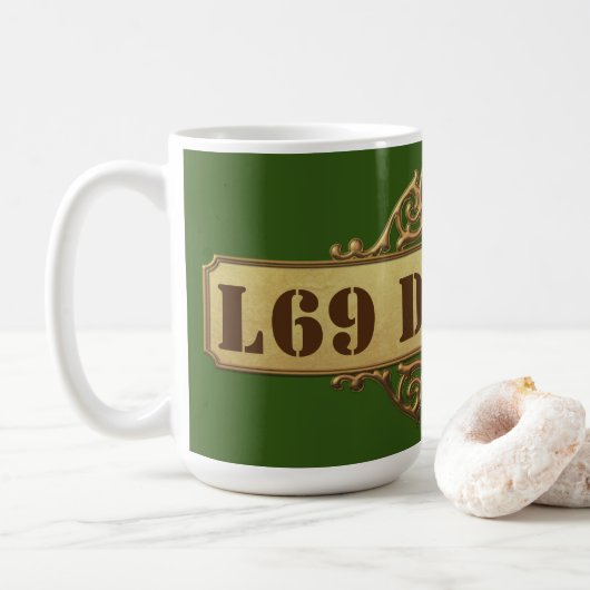 mok koffie "L69 design logo" (Met donut)