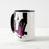mok koffie met hoge hakken kunst (Voorkant links)