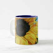 mok koffie met zonnebloem (Voorkant links)