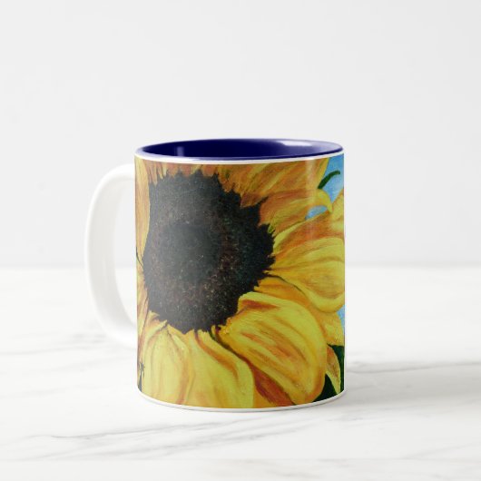 mok koffie met zonnebloem (Voorkant links)