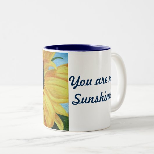 mok koffie met zonnebloem (Voorkant rechts)