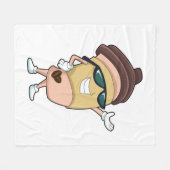 Mok koffie met zonnebrillen fleece deken (Voorkant (Horizontaal))