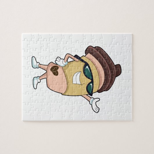 Mok koffie met zonnebrillen legpuzzel (Horizontaal)