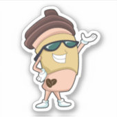 Mok koffie met zonnebrillen sticker (Voorkant)
