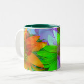 Mok Koffie-Mok meerkleurige zonnebloemen (Voorkant links)