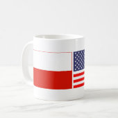 Mok koffie onder de vlag van een Pools-Amerikaans  (Voorkant links)