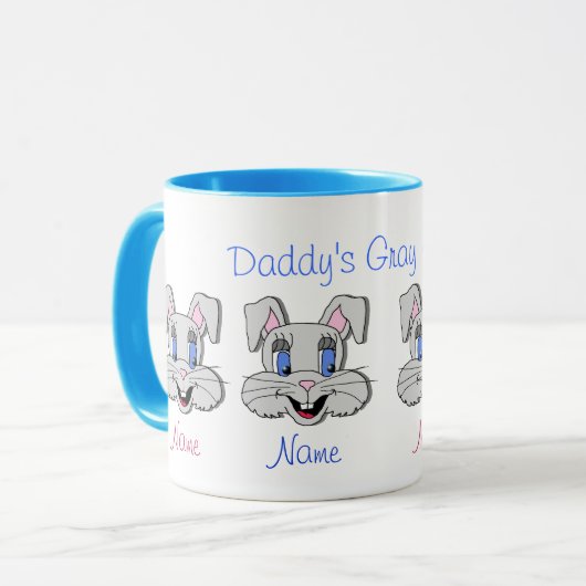 Mok koffie - Ringer - Gray Hares van papa (Voorkant links)