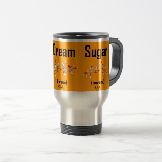 Mok koffie, room en suikermocule (oranje) (Voorkant rechts)
