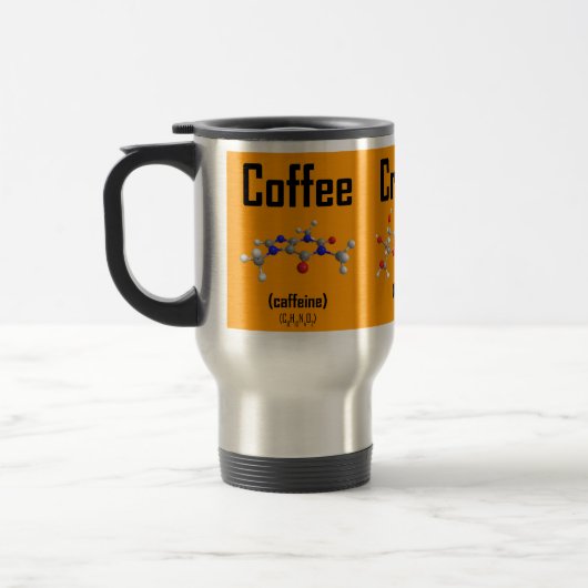 Mok koffie, room en suikermocule (oranje) (Links)