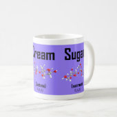 Mok koffie, room en suikermocule (paars) (Voorkant rechts)