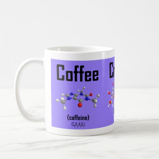 Mok koffie, room en suikermocule (paars) (Links)