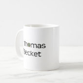 mok koffie : tekstnaam met venster roos (Voorkant links)