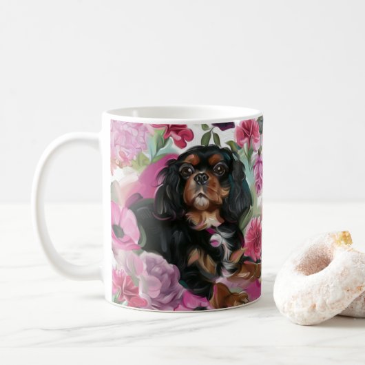 Mok koffie van Black en Tan Cavalier (Met donut)