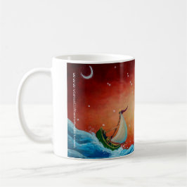 Mok, koffie, zeilen, golf, vogel koffiemok