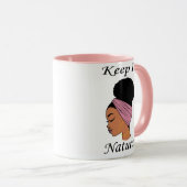 Mok koffie - Zwarte vrouw met natuurlijk haar (Voorkant rechts)