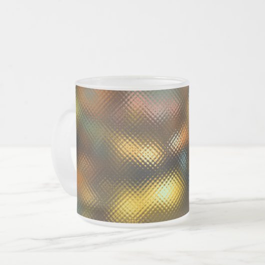 Mok Koffiebeker, kleurrijke lichten achter glas, n (Voorkant links)