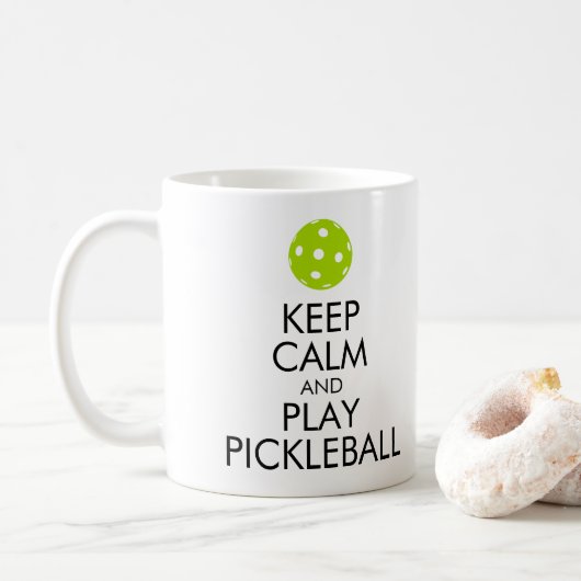 mok Koffiekoffie "KEEP CALM AND PLAY PICKLEBALL" (Met donut)