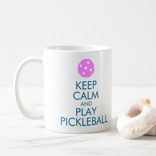 mok Koffiekoffie "KEEP CALM AND PLAY PICKLEBALL" (Met donut)