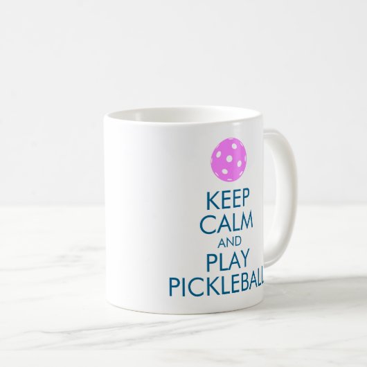 mok Koffiekoffie "KEEP CALM AND PLAY PICKLEBALL" (Voorkant rechts)