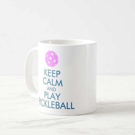 mok Koffiekoffie "KEEP CALM AND PLAY PICKLEBALL" (Voorkant links)