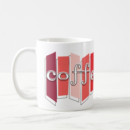 Mok Koffiekoffie voor atoomstijlretro (rood) (Links)