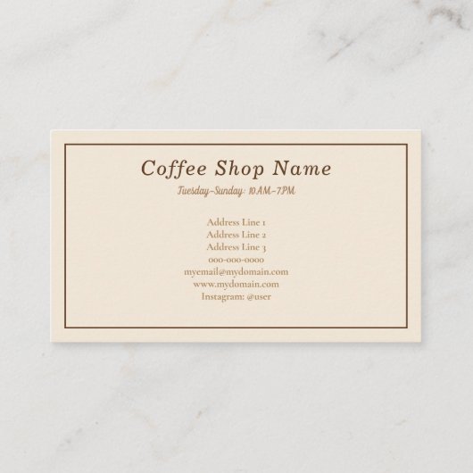 Mok & Koffiewinkel Visitekaartje (Achterkant)