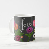 Mok Koolkarton Floral LOVE (Voorkant links)