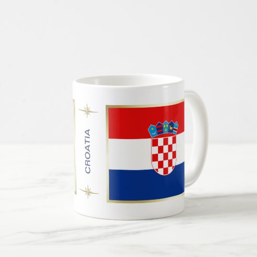 Mok Kroatië vlag + kaart (Voorkant rechts)
