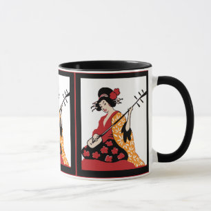 Mok  kunst Geisha & Shamisen